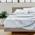 thumbnail image 3 of Luxury 4 Piece California King Size 100% Egyptian Cotton 800 Thread Count Premium Hotel Quality Smooth & Soft Bedding Sheet Set Luxury Soft 24" Inch Deep Pocket - White Stripe, 3 of 8