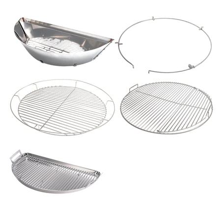 SnS Grills Slow 'N Sear® Cooking System for Large Big Green Egg — Two-Zone Charcoal Insert for Smoking, Searing & Long Cooks