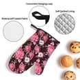 thumbnail image 3 of Pofeuu Rose Flowers Print Oven Mitts and Pot Holders 4 pcs Set,High Heat Resistant 500 Degree Extra Thicken Long Kitchen Cotton Oven Glove for Cooking, 3 of 6