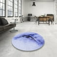 thumbnail image 4 of Ahgly Tapis Rond Lavable en Machine Intérieur Transitionnel Violet Pervenche, 6 Pieds Rond, 4 of 7