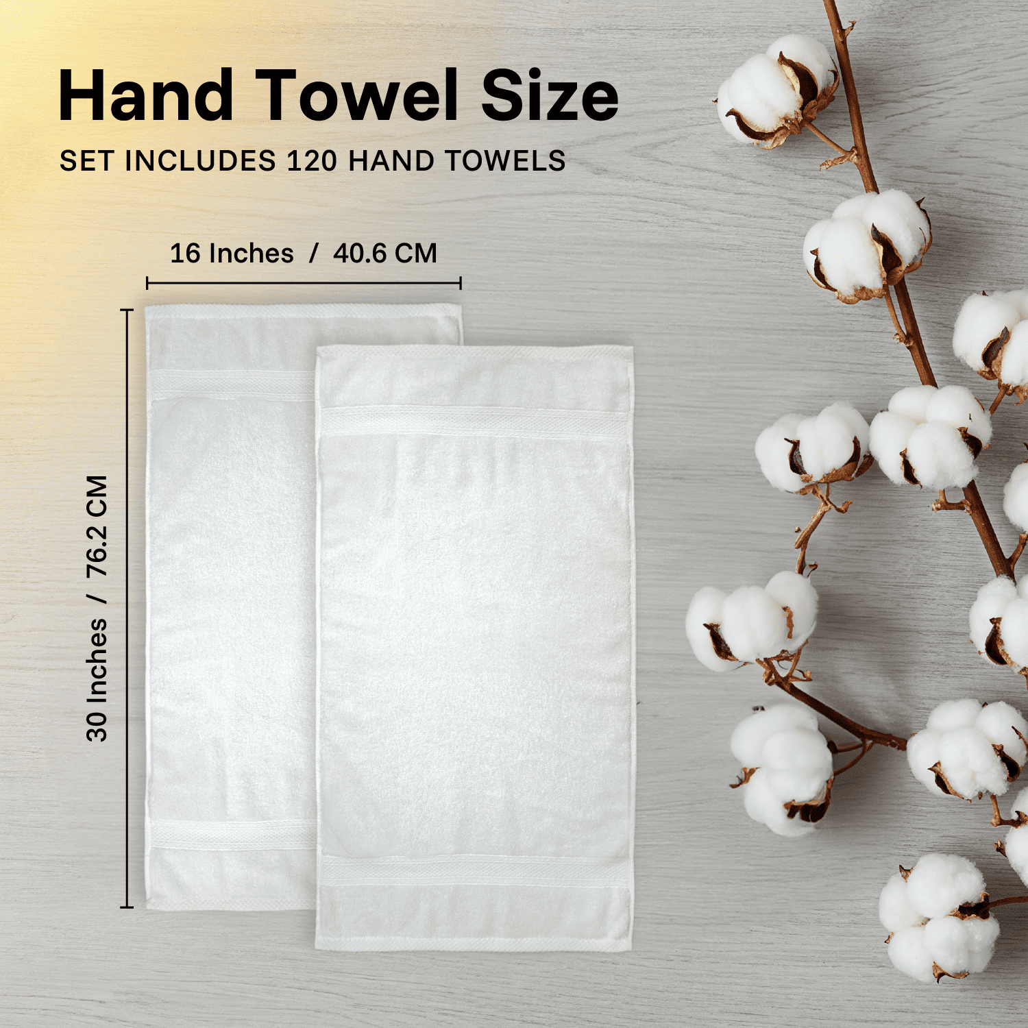 Belem Exclusive Hand Towels Bulk – 16x30 pack of 120 – Premium 600 GSM 2-Ply 100% Combed Cotton– Ultra-Soft, Highly Absorbent – Perfect for Hotels