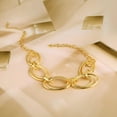 thumbnail image 3 of DESIGNICE Gold Cable Link Pendant Necklace: 14K Gold Plated Loop Chain Link Statement Choker Necklace for Women - Chunky Fashion Double Oval Hoop Pendant Jewelry - Simple Elegant Women Gift, 3 of 7