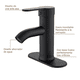 thumbnail image 3 of Lavabo Grifo Baño Llave Monomando Fregadero Inoxidable Acabado Mate Xtellar Color Negro, 3 of 3