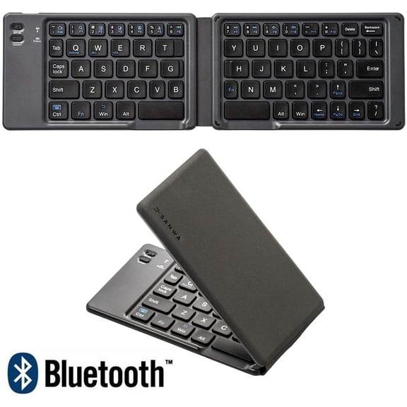 Foldable Bluetooth Keyboard, Rechargeable Wireless Ultra-thin Pocket Gray