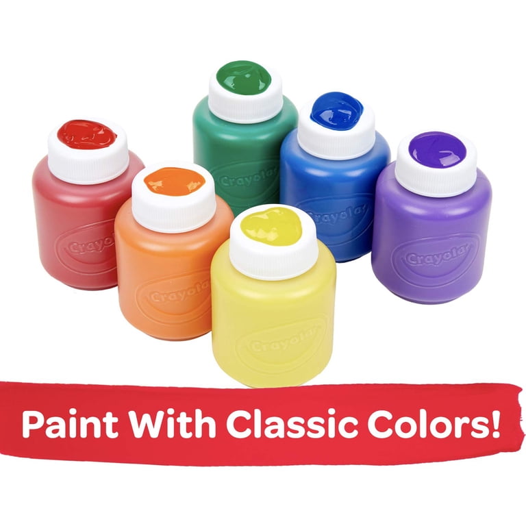 Crayola, Washable Kids Paint, 6 Colors, 2 fl oz Assorted - Walmart.com