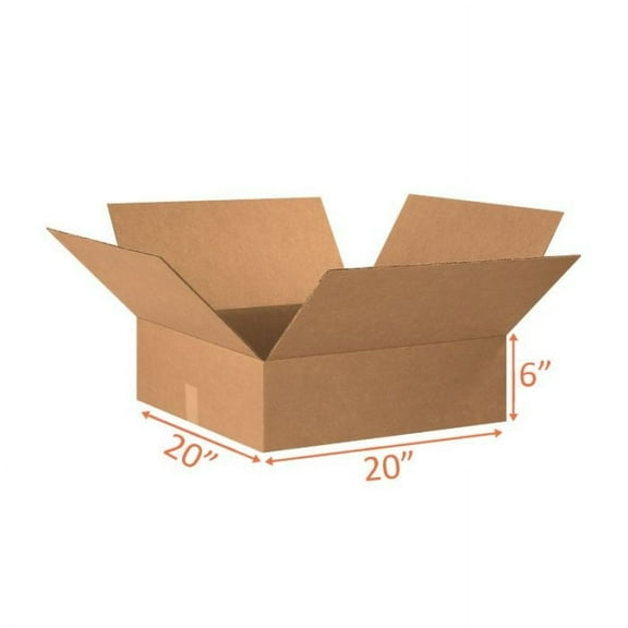 (3 Pack) 20x20x6 Size Shipping and Packing Box - Cardboard - Quantity per Order: (3 Boxes per Order)