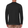 thumbnail image 3 of INSPIRE CHIC Men's Henley Shirts Long Sleeve Chest Pocket Casual Basic Tee Shirt 3XL Black, 3 of 6