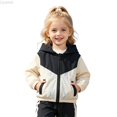 thumbnail image 2 of Liyamei Kids Lightweight Hooded Patchwork Jacket with Zipper for Fall Windproof Wear Size 18-24 Months, 2 of 7