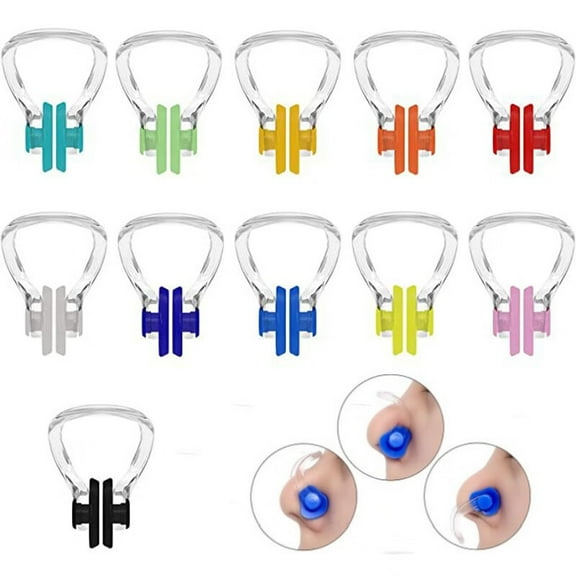 Waterproof Swimming Nose Clip,Multicolor Silicone,11 Pack