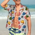 thumbnail image 5 of Lsque Watercolor Teapots pattern Hawaiian Shirt for Men, Unisex Summer Beach Casual Short Sleeve Button Down Shirts-Medium, 5 of 9
