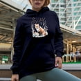thumbnail image 2 of Stay Cozy with Watercolor Fox & Winter or Christmas Season Gift, Navy Blue Hooded Sweatshirt or Hoodie, 2XL, 2 of 5
