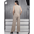 thumbnail image 3 of Conjunto 2 Piezas Casual Chic, Blusa Sin Mangas Minimalista y Pantalón Holgado a Rayas para Mujer, 3 of 5