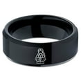 thumbnail image 2 of Gamer Tungsten Engagement Gifts Black Wedding Band for Men Metal Big Sister Gift Ring Sets, 2 of 8