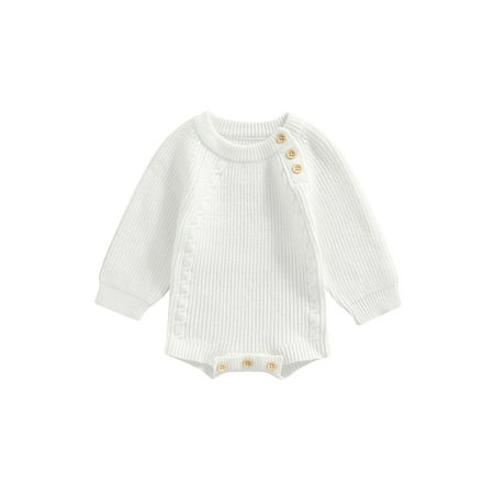 

Newborn Baby Girl Boy Sweater Romper Knitted Crewneck Oversized Warm Bodysuit Jumpsuit Fall Winter Clothes
