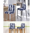 thumbnail image 5 of Navy Blue Bar Stool Covers Set of 6, Modern Moire Abstract Ripple Geometric Stretch Washable Bar Chair Covers with Backs, Removable Pub Counter Height Chair Cover for Kitchen Dining Room Cafe, 5 of 7