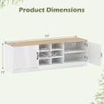 thumbnail image 3 of Costway Banc à Chaussures à 2 Portes avec Tablettes Ajustables et 6 Compartiments, Espace de Rangement Caché Naturel+blanc, 3 of 10