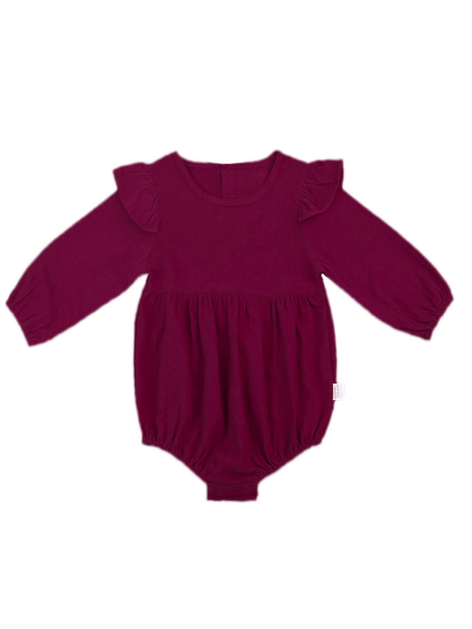 Lovely Baby Toddler Girl Knitted Ruffles Long Sleeve Romper Bodysuit ...