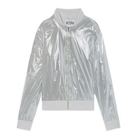Metallic Bomber - Victoria's Secret Sport Limited Edit. Bomber Jacket Metallic Silver Foil
