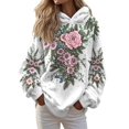 thumbnail image 5 of Womens Plus Size Graphic Hoodies Trendy Floral Printed Hooded Sweatshirts Ladies Loose Fit Pullovers Fall Long Sleeve Tops ZZ_White XL, 5 of 6
