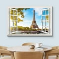thumbnail image 3 of wall26 Canvas Print Wall Art Window View Paris Eiffel Tower Along The Seine Nature Wilderness Photography Modern Art Rustic Scenic Colorful Ultra for Living Room, Bedroom, Office - 16"x24", 3 of 5