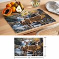 thumbnail image 6 of Autumn Forest Deer Placemats Set of 6 Vintage Elk River Place Mats Indoor Wipeable Table Mats Washable Cloth Dining Table Placemats for Kitchen Holiday Party Home Decor 13x19 Inch, 6 of 9