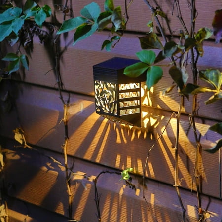 

Citystores Solar Fence Light Waterproof Automatic ABS Hollowed Design LED Wall Light for Garden