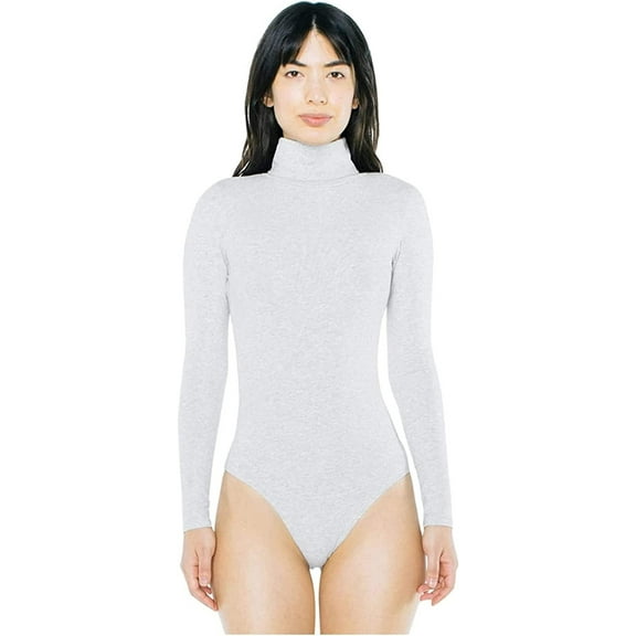American Apparel Women's Cotton Spandex Long Sleeve, Heather Grey, Size Medium