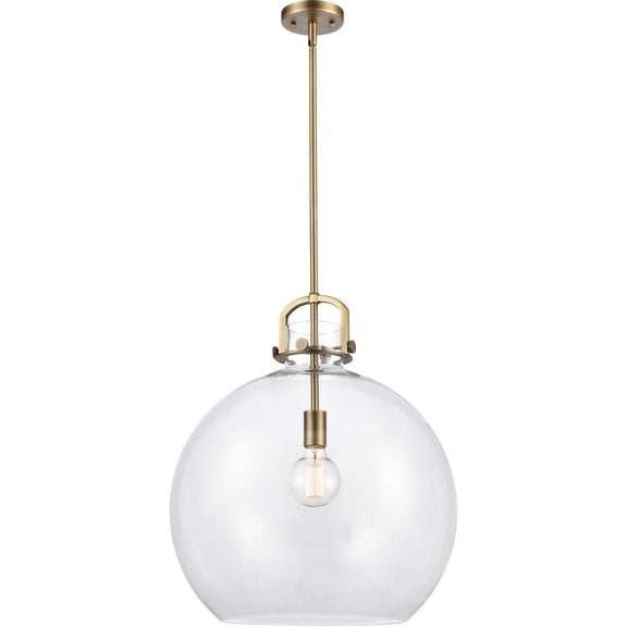 410-1S-BB-18CL Innovations Lighting Newton Sphere - 1 Light Pendant In Restoration Style-20.5 Inches Tall and 18 Inches Wide-Brushed Brass Finish