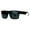 Shiny Black, variant on Kush Gangster Rectangular Squared All Black Horn Rim Sunglasses Shiny Black