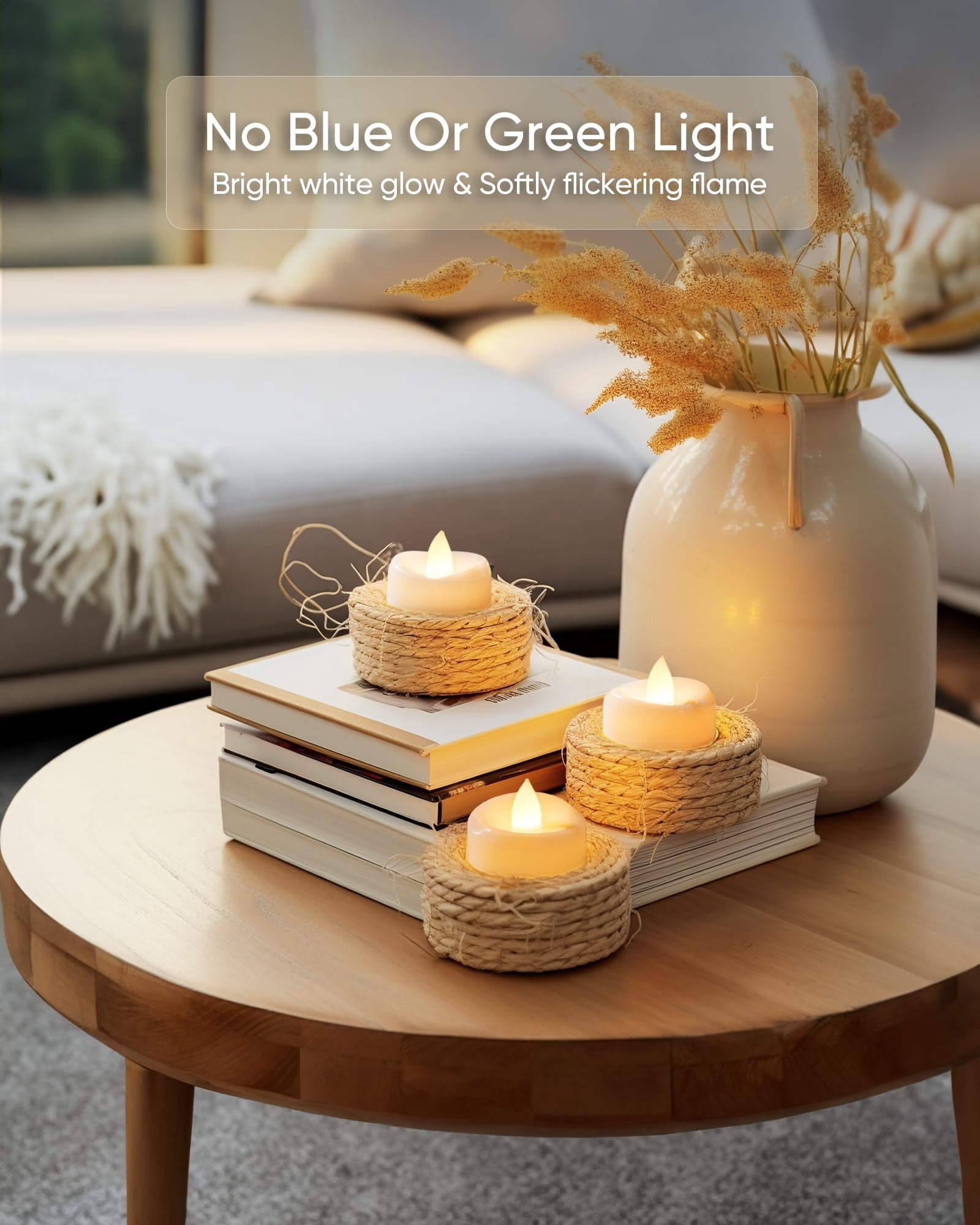 Merrynight LED Flameless Tealight Candles, Battery Operated, Realistic Flickering, Long-Lasting 200 Hours, 100-Count, 1.5 x 1.25 Inch