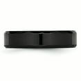 thumbnail image 3 of Ceramic Black Faceted and Beveled Edge 6mm Polished Band Ring 8 Size, 3 of 6