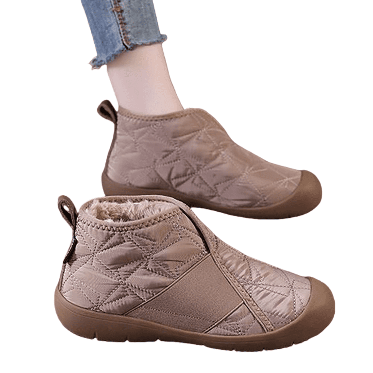 insulated winter dress boots ScarletteEmmy Women’s Waterproof Quilted Snow Boots, Warm Fur Lined Shoes, Anti-Slip Slip-On Outdoor Ankle Boots, Fashion Cold Gorgeous Princess at 2: Beads Neck Size:17 zero temperatures without compromising
