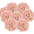 thumbnail image 1 of 3.15 en flor de gasa con strass, 5 piezas de flores de tela con perlas, grandes aplicaciones de camelia para manualidades, vestidos, ropa, diademas, decoración de bodas, rosa claro, 1 of 7