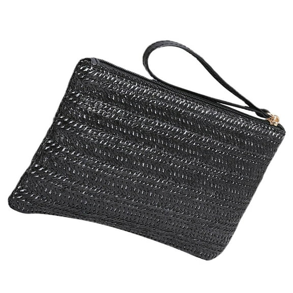 MUSEYA Portable Coins Bag Woven Change Purse Minimalist Polyester Storage for Women Travel 1Pcs
