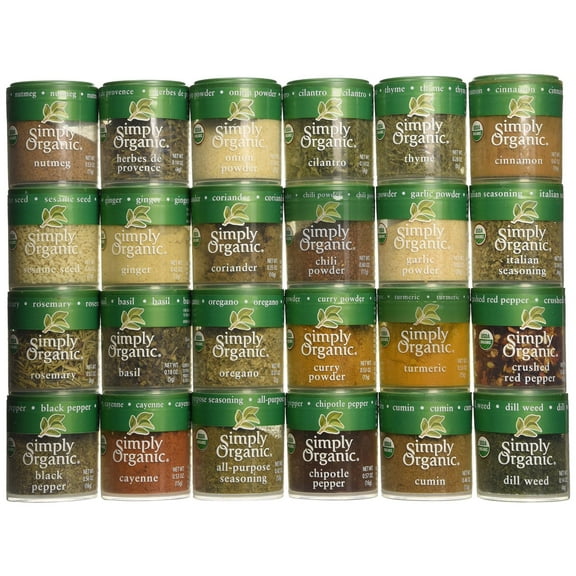 Simply Organic Ultimate Organic Starter Spice Gift Set, 24 Mini Spice Collection