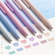 LKXGBMY 6Pcs Colored Gel Pens, Pastel Ink Colors, Retractable Quick Dry Ink Pen Fine Point 0.5mm Smooth Writing for Journaling Notetaking Drawing Stationery