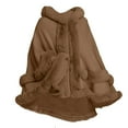 thumbnail image 5 of Women's Hooded Poncho Cape Sleeveless Cardigan Cloak With Trim Fashion Top, 5 of 5