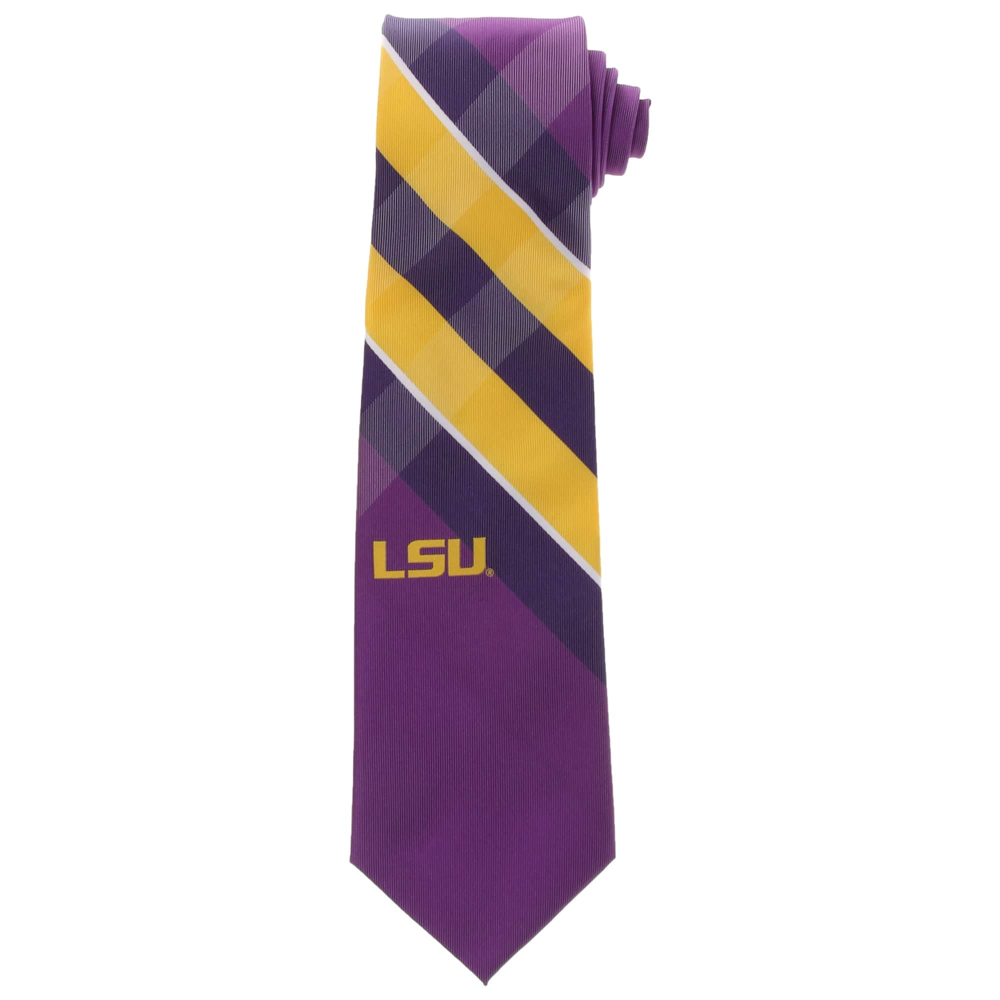Donegal Bay NCAA Officially Licensed LSU Tigers Wide Striped Silk Necktie 