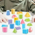 thumbnail image 1 of 20 piezas de sólidos geométricos 3D plegables, formas geométricas para niños de primaria y preescolar, juguetes de aprendizaje de formas multicolores., 1 of 10