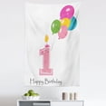 thumbnail image 1 of Party Tapestry, Girl Party Candlestick with Colorful Balloons Print, Fabric Wall Hanging Decor for Bedroom Living Room Dorm, 5 Sizes, Pale Pink White, by Ambesonne, 1 of 1