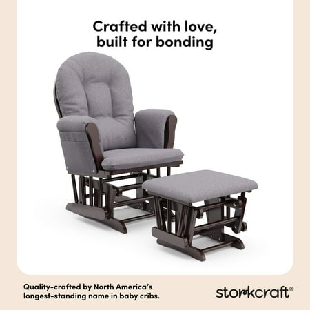 Storkcraft Hoop Nursery Glider and Ottoman, Espresso with Gray Swirl