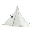 thumbnail image 2 of UNISTRENGH 4 Season Waterproof Oxford Teepee Tent with Stove Jack White Pyramid Tent with Half Mesh, 2 of 7