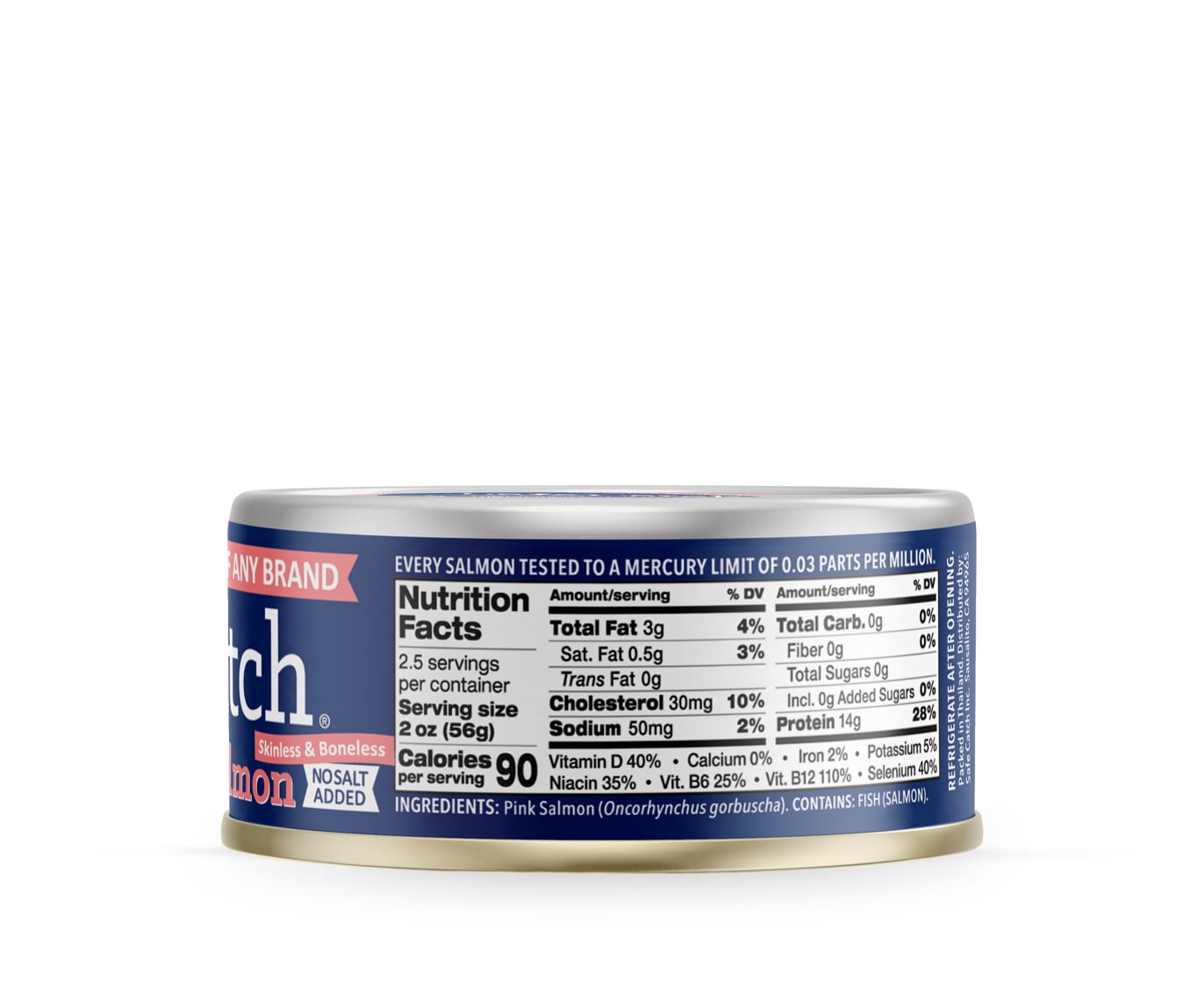 Safe Catch Wild Pink Salmon, No Salt Added, 5 oz can