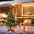 thumbnail image 4 of 11. Inch Lighted Christmas Tree Yard Signs with Stakes Light Up Pathway Xmas Tree Garden Stake with Baubles Gift Box and Star Topper Rustic Lawn Signs for Holiday Garden Lawn Patio Decor, 4 of 7