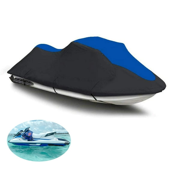 Trailerable Jet Ski Cover Waterproof Marine Grade 600D Heavy Duty Polyester PWC Blue / Black Color