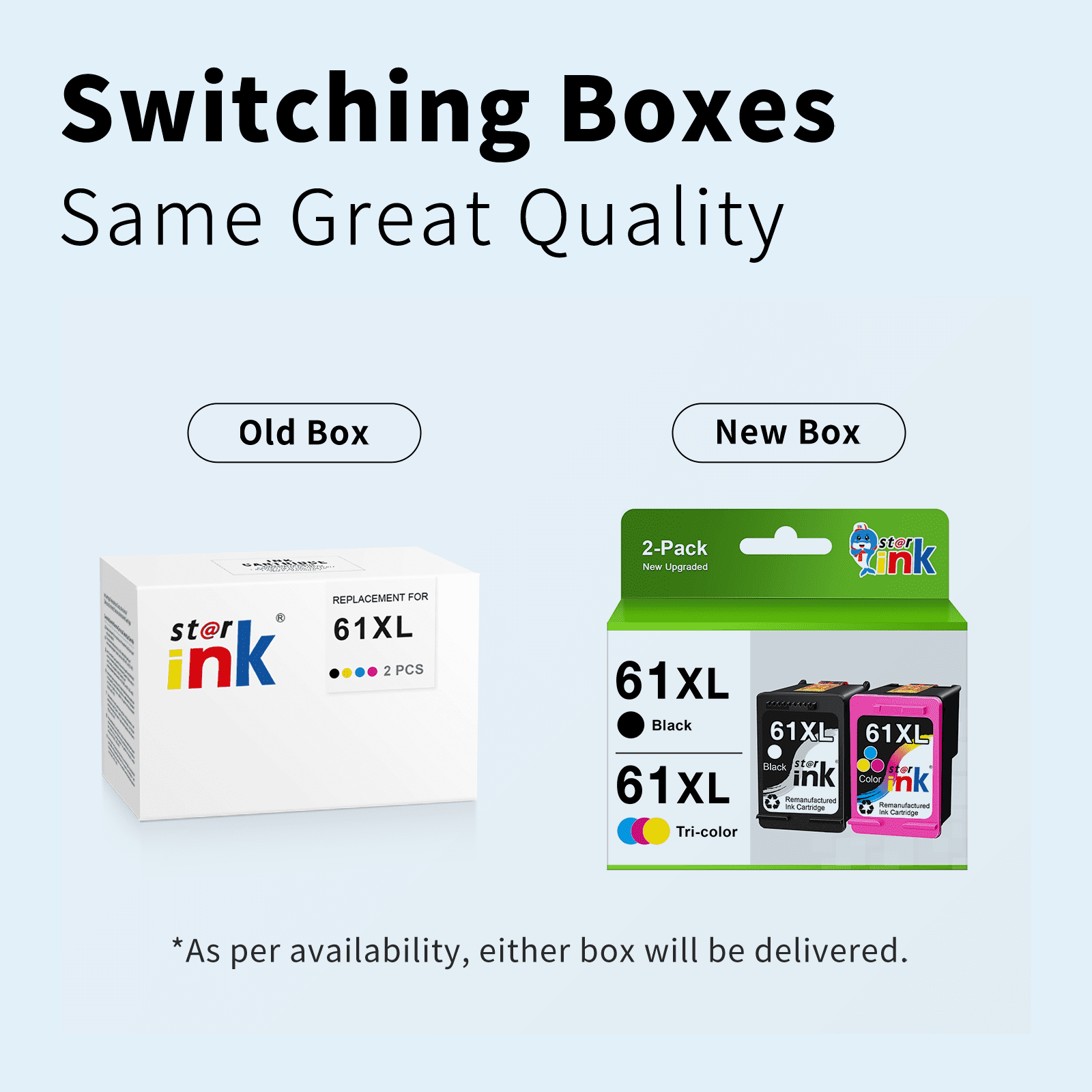 61 Ink Compatible for HP 61 Ink Cartridge Combo Pack for HP Ink 61 61XL for Envy 4500 4502 5530 Printer (Black Tri-Color)