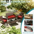 thumbnail image 6 of Kimunuk 3 Pcs Outdoor Cushion Covers, Waterproof Patio Seat Cushions Replacement Slipcovers for Wicker Rattan Conversation Furniture Set, Red, 6 of 6