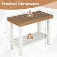 thumbnail image 3 of Costway 24'' x 12'' Heavy Duty Waterproof HDPE Shower Bench Stool with Storage Shelf Off White & Brown, 3 of 11