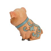 Jim Shore Pig With Flowers Mini Figurine Polyresin Heartwood Creek 6012426