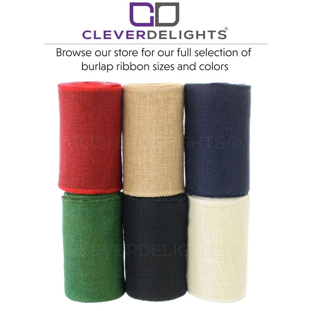 CleverDelights 6 Green Burlap Ribbon Wired Edges 10 Yards Jute Burlap Fabric Walmart Business Supplies